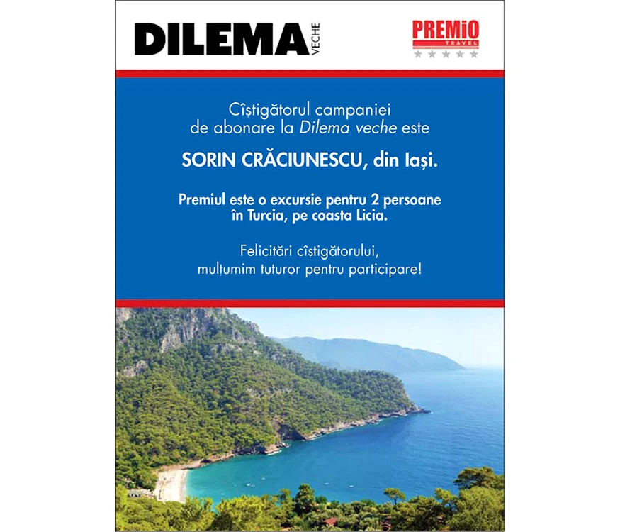 Cîștigătorul campaniei de abonare Dilema veche jpeg