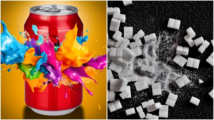 Cât zahăr conține o doză de suc? Foto: colaj Click! (Pixabay)