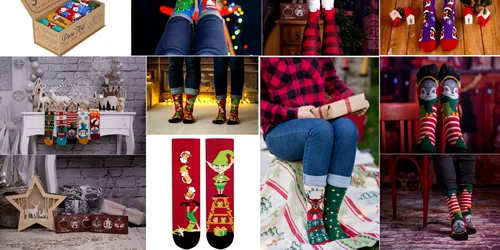Cele mai haioase șosete pentru cadouri inspirate de sărbători Colaj Fashion Days jpg