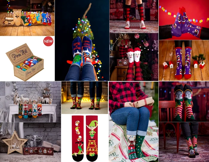 Cele mai haioase șosete pentru cadouri inspirate de sărbători Colaj Fashion Days