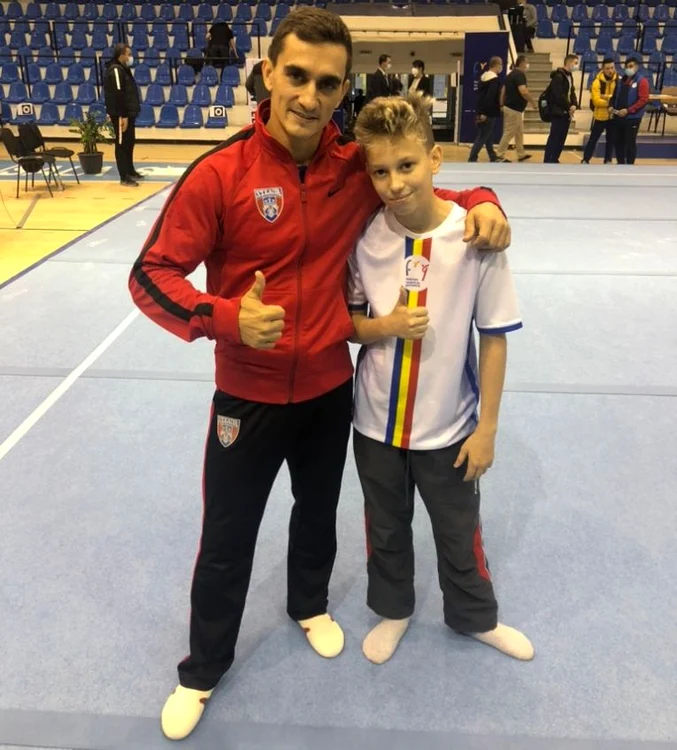 Marian Drăgulescu, alături de fiul lui, Richard