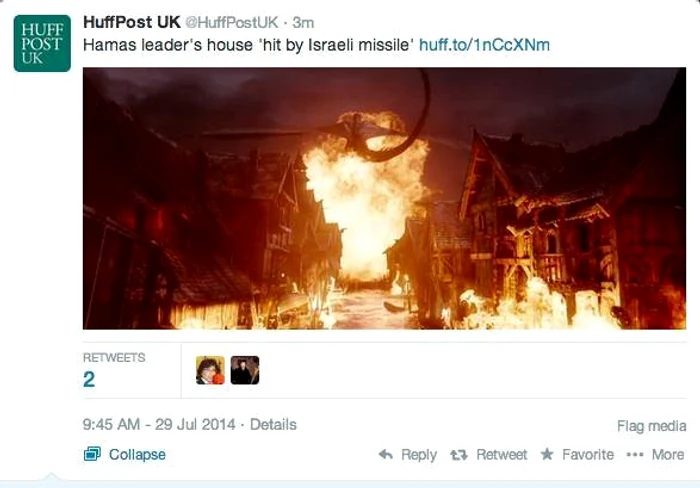 Postarea de pe pagina de Twitter a Huffington Post UK a fost ştearsă repede