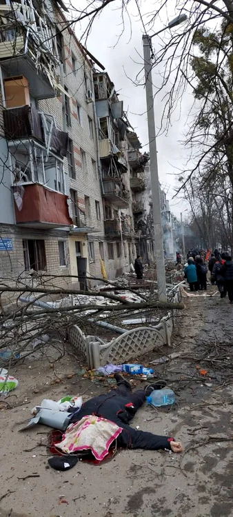 1 martie 2022. Scene de coșmar în Harkiv - foto Twitter