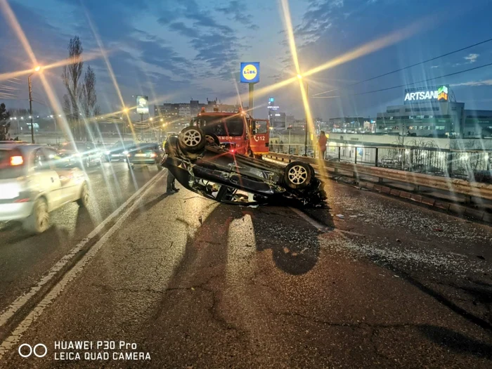 Accident la ieşirea din Ploieşti FOTO ISU