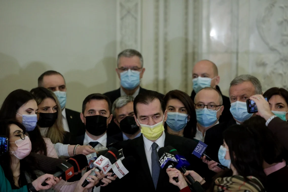 Ludovic Orban anunta formarea partidului Forta Dreptei Palatul Parlamentului din Bucuresti marti 14 decembrie 2021 FOTO In