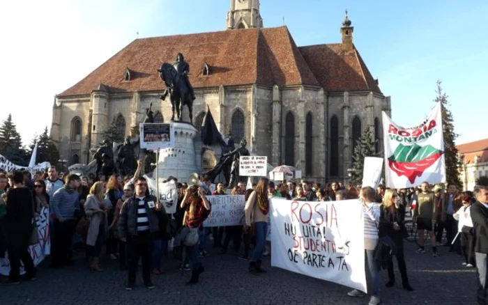 Protest în centrul Clujului FOTO: Adevărul