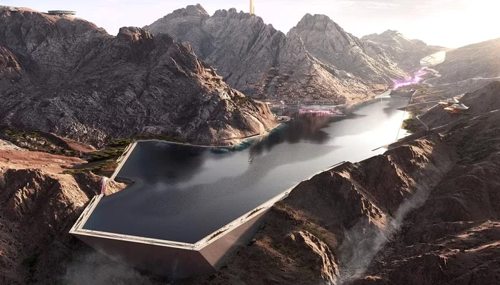 Lacul artificial construit de Webuild in Arabia Saudită