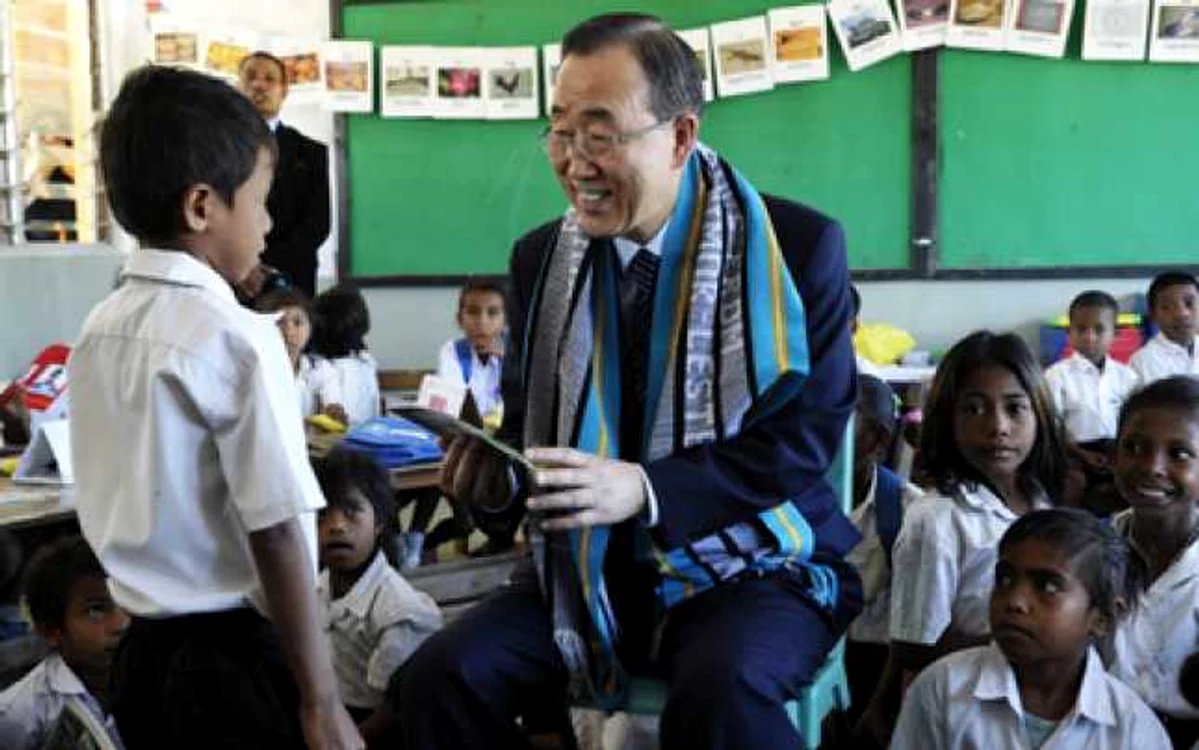Secretarul general al ONU, Ban Ki-moon, încearcă să pună educaţia pe primul loc la nivel mondial FOTO: globaleducationfirst.org