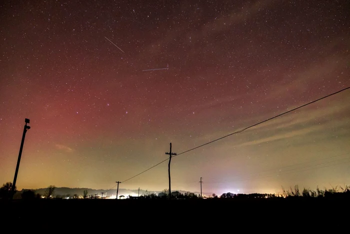 Aurora boreală, în Bihor (Remetea) Foto: Facebook/ Christine Banciu 