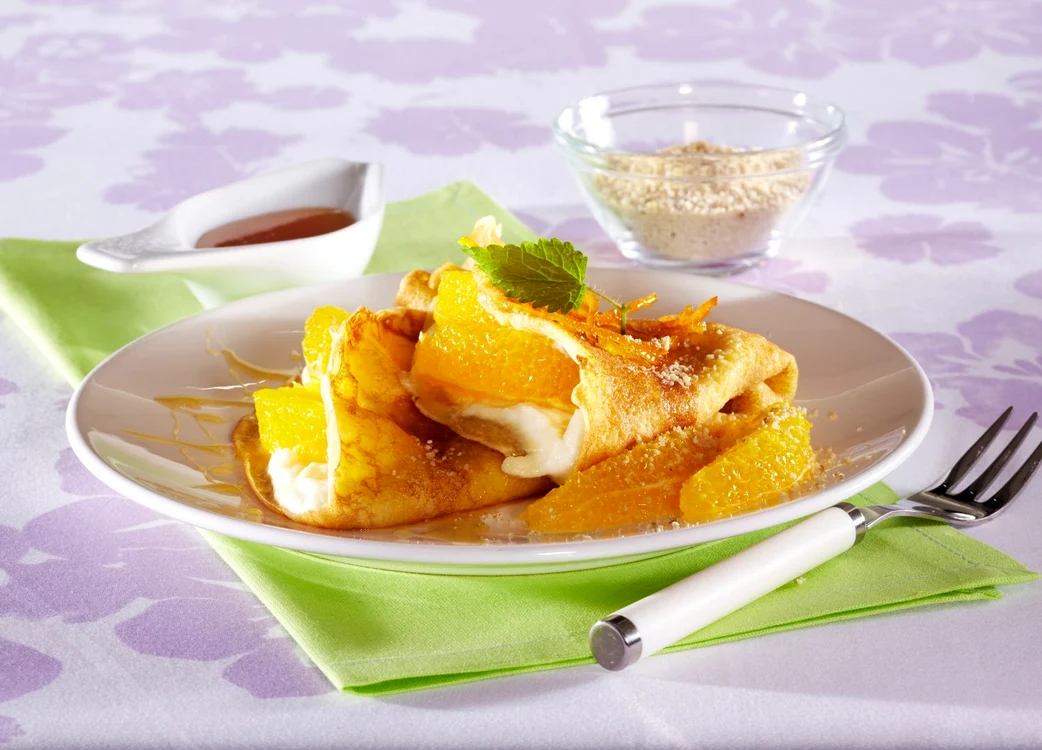 Pancakes with Curd Cream and Oranges jpeg