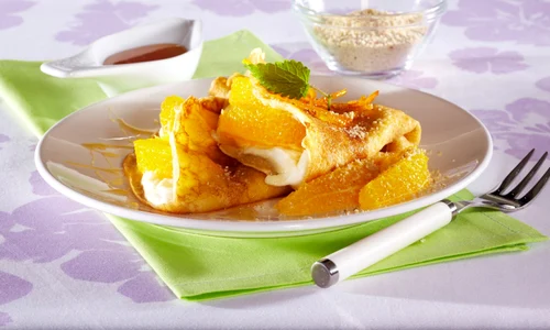 Pancakes with Curd Cream and Oranges jpeg