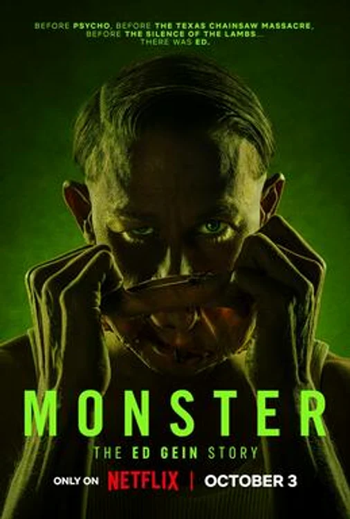 Posterul oficial al serialului horror ,,Monster: The Ed Gein Story"