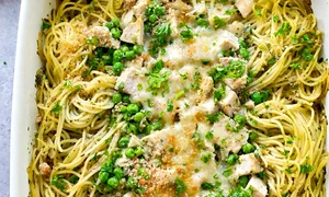 Pui Tetrazzini cu mazare si sos pesto2 jpeg
