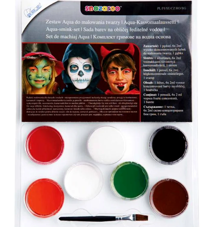 Mai ales pentru copii, au apărut pe piaţă culorile faciale. Preţ 14,99 lei, la Lidl