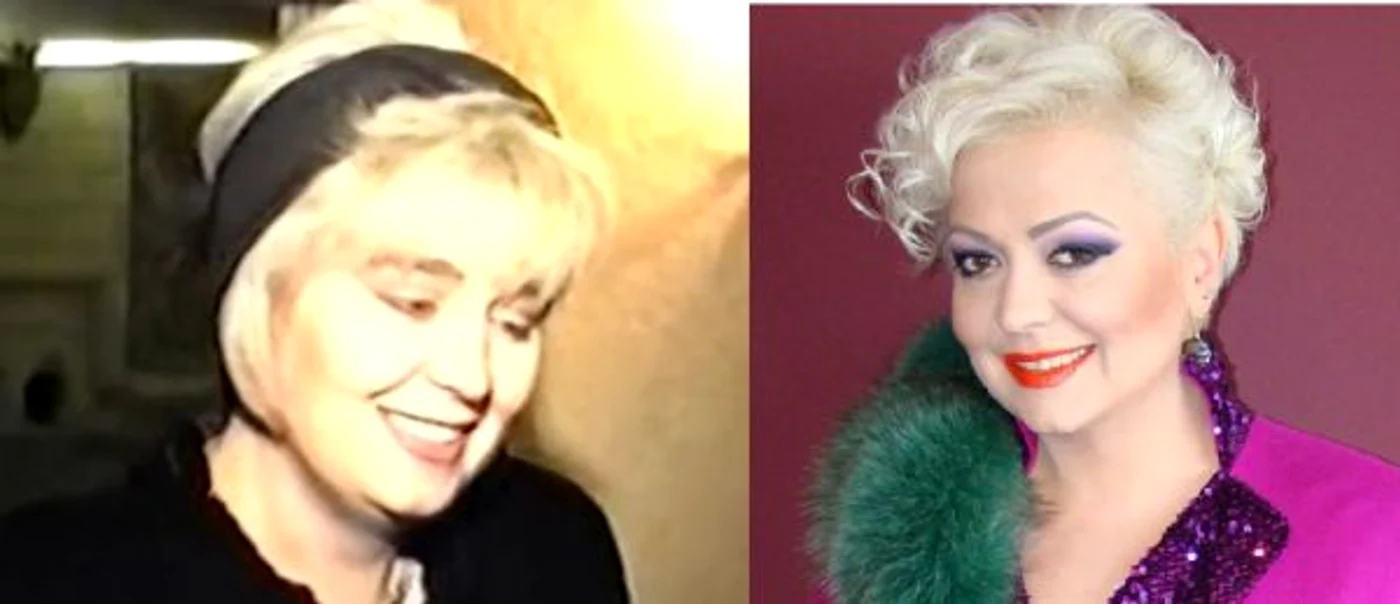 Monica Anghel, în anii `90 (foto stânga) și în 2015 (foto dreapta)