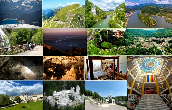 Obiective turistice de milioane din Oltenia Foto colaj