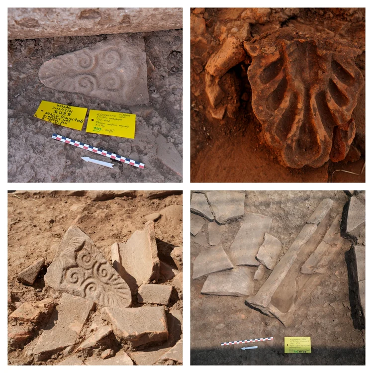 Țigle și elemente decorative descoperite la Arsinoe
