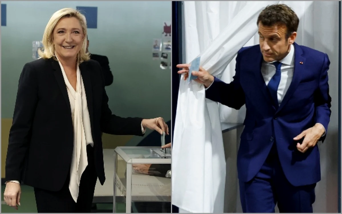 Marine Le Pen și Emmanuel Macron FOTO: Colaj