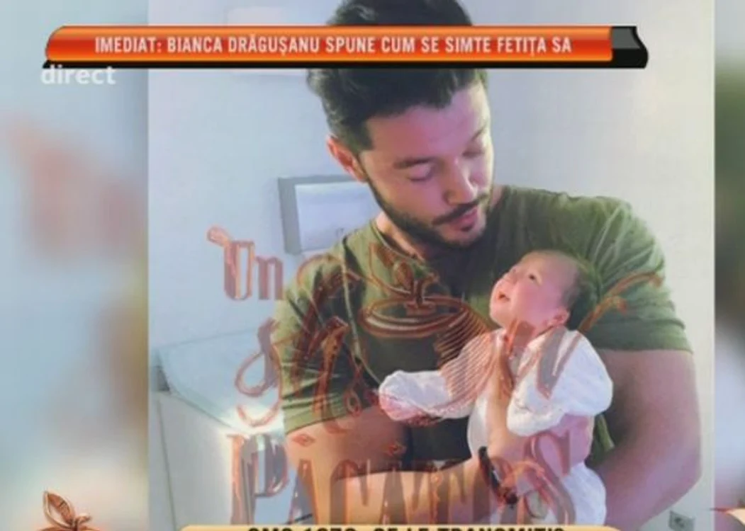 Victor şi micuţa Sofia la scurt timp după naştere