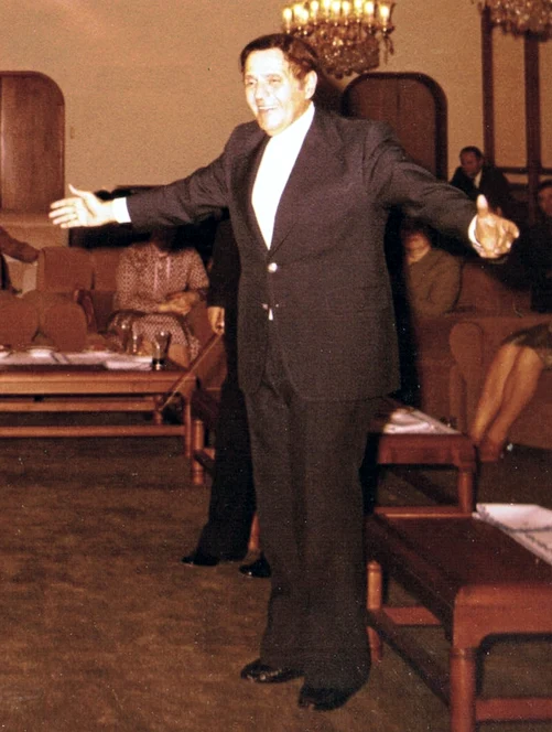 Gică Petrescu, la ziua lui Ceauşescu - 1980. FOTO Fototeca Online a Comunismului Românesc