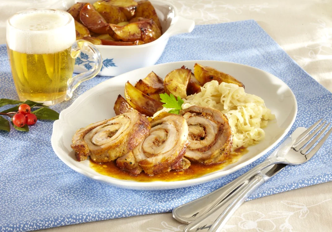 Pork roulade with stewed kohlrabi + steps jpeg