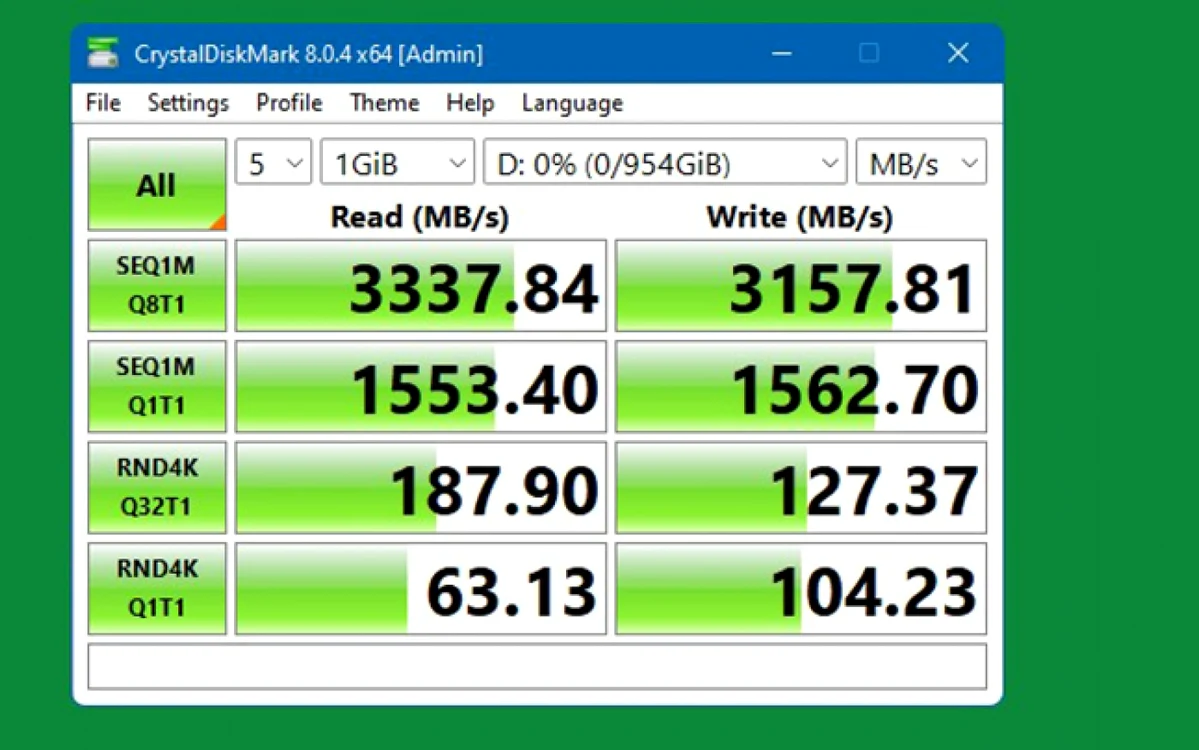 SSD ADATA 840 test Crystaldiskmark