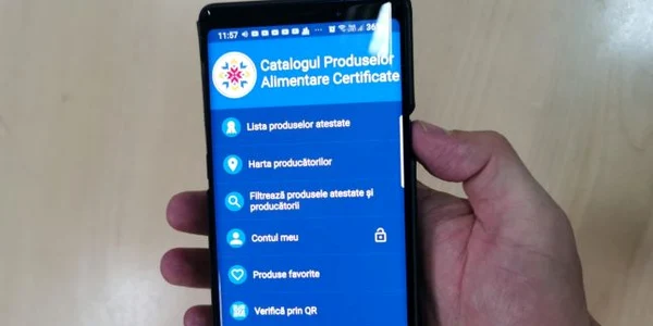 Aplicatie smartphone catalogul produselor alimentare certificate
