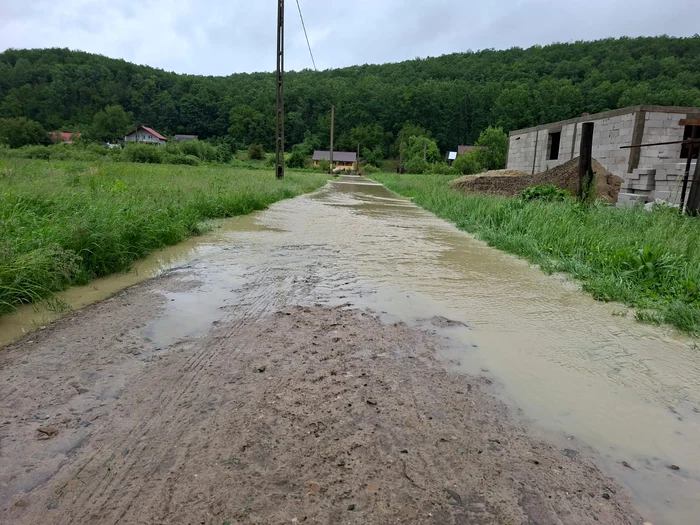 Apele au inundat o bună parte din satul Horoghiuca FOTO Cosmin Zamfirache