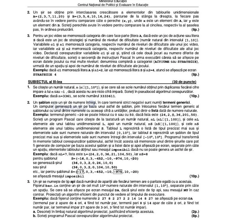 Simulare Bacalaureat 2024. Subiectele Probei La Alegere La Profilul ...