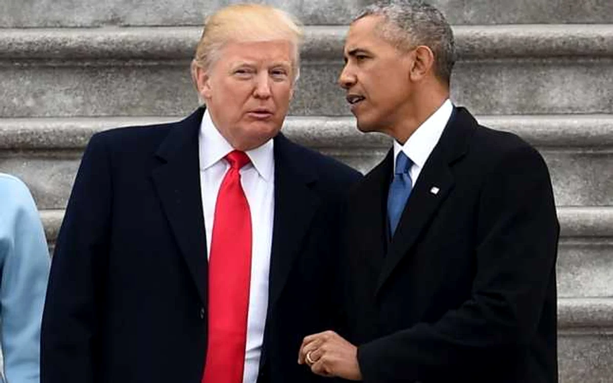 Barack Obama şi Donald Trump, la învestirea republicanului în funcţia de preşedinte al Statelor Unite FOTO AFP