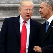 Barack Obama si Donald Trump la investirea republicanului in functia de presedinte al SUA FOTO AFP