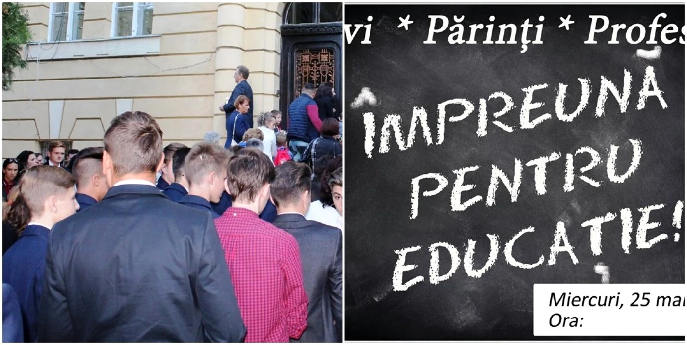 Elevii au protestat şi au scris un mesaj pe tablă  FOTO Arq.ro