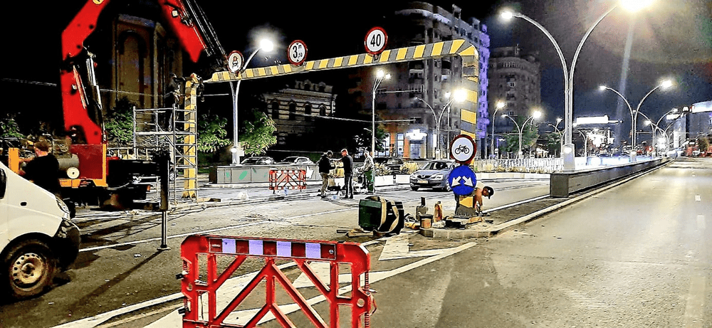 Limitatorul de înălțime de la Pasajul Unirii a fost montat din nou