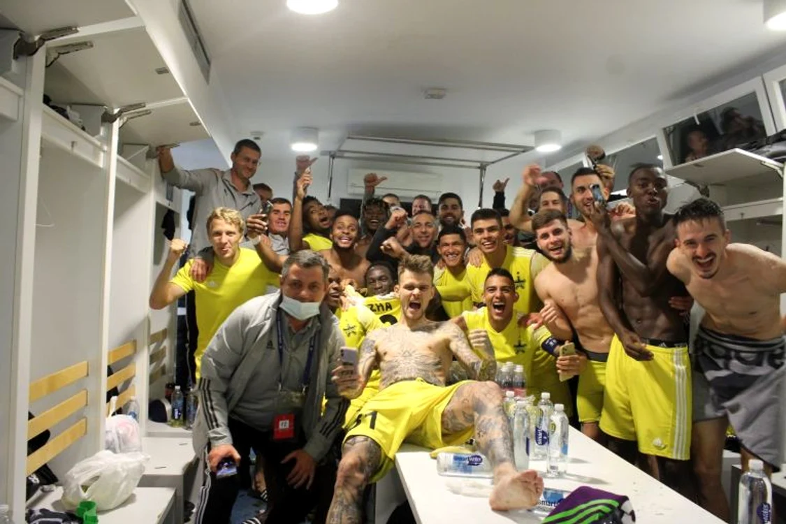 
    Bucuria fotbaliștilor de la Sheriff Tiraspol după calificarea în grupele Ligii CampionilorFOTO: Facebook/ Sheriff Tiraspol  