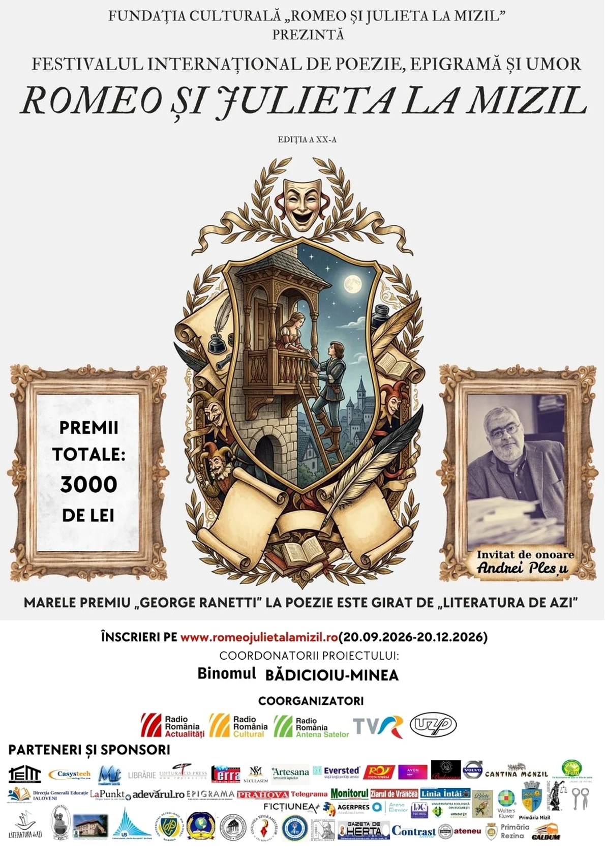 Afiș ediția a XX-a a Festivalului „Romeo și Julieta la Mizil”