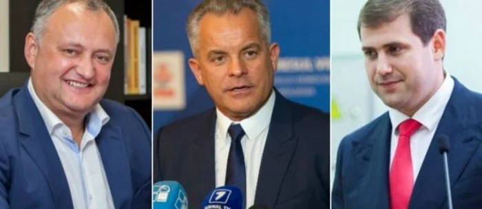 Vladimir Plahotniuc (centru), Igor Dodon (dreapta) şi Ilan Şor (stânga)    sursa foto: Basarabia Literară