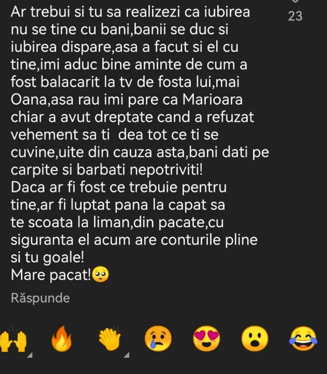 Oamenii îi dau dreptate Mărioarei Zăvoranu / foto: Instagram