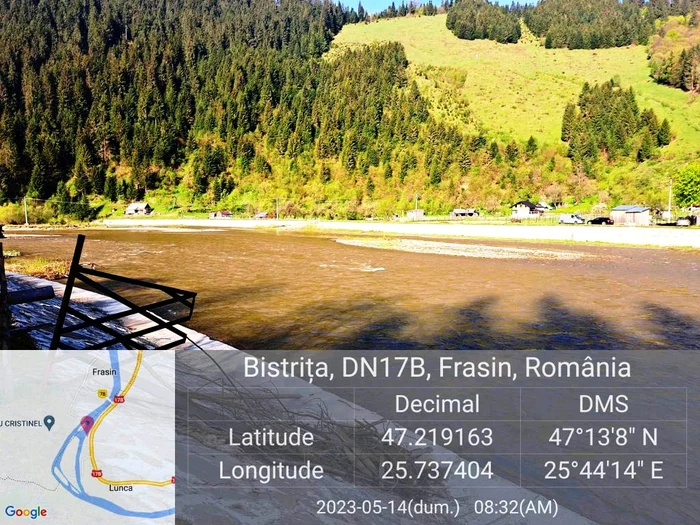 Râul Bistrița, după poluare FOTO Prefectura Neamț
