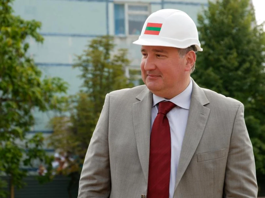 Dmitri Rogozin, în una dintre vizitele sale la Tiraspol