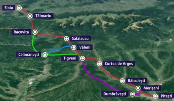 Inițial, au existat mai multe variante pentru traseul Autostrăzii Sibiu-Pitești