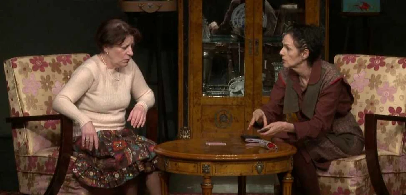 Luminiţa Gheorghiu şi Emilia Dobrin, în spectacolul "Baba care ascultă Abba" FOTO: Teatrul Metropolis