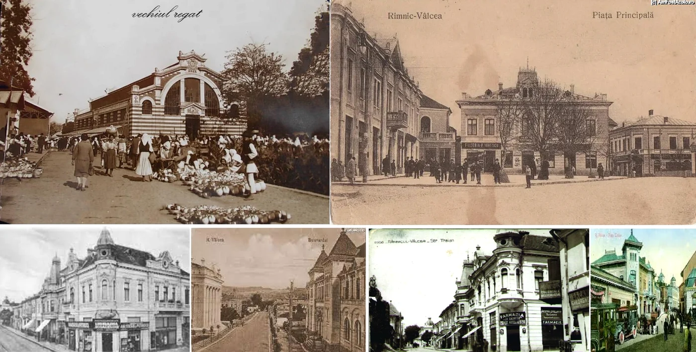 Râmnicu Vâlcea de odinioare imagini de arhivă Foto colaj