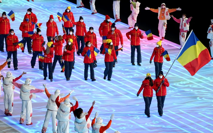 Delegația României, la ceremonia de deschidere a JO de la Beijing 2022 (FOTO: EPA)