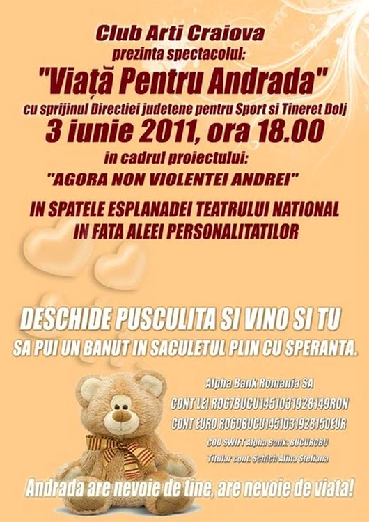 afiş spectacol pentru Andrada