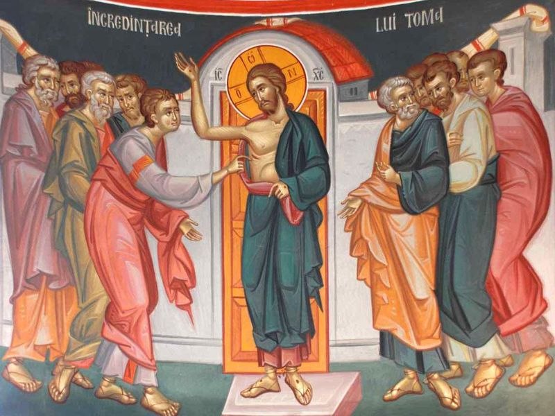 Ziua în care Apostolul Toma se convinge de Învierea Mântuitorului. Oamenii pregătesc mese în cimitir sau lângă biserică