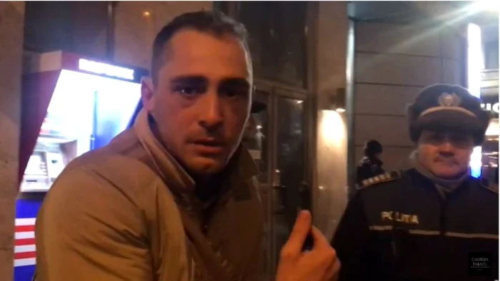 Vladimir Drăghia şi forţele de ordine s-au contrazis minute în şir FOTO Captură video Camelia Tabacu