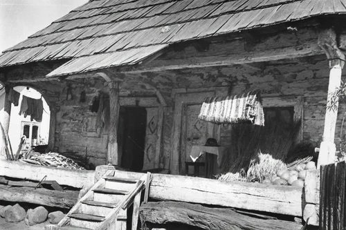 Colecția Fototecă a Secției de Etnografie reprezentând o casă veche (200 ani) din satul Bărbărigeni, comuna Roești din județul Vâlcea (© Muzeul Olteniei)