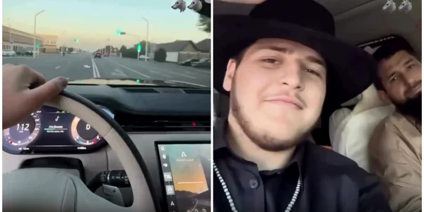 Adam Kadyrov, surprins într-un clip în care ar încălca regulile de circulație. Ar fi condus cu peste 100 km/h pe contrasens FOTO captură video Facebook