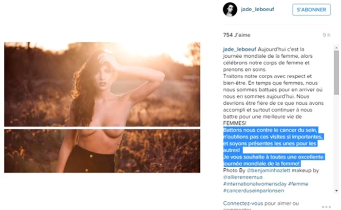 Fotografia cu care Jade Lebouef a făcut furori