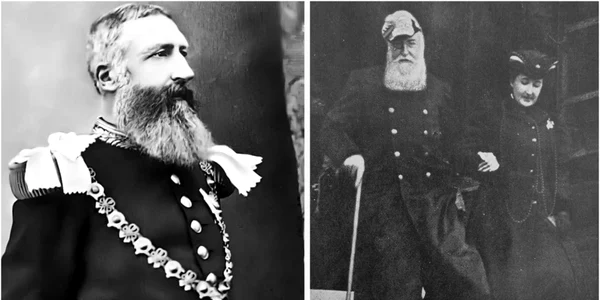 Regele Leopold al II lea al Belgiei si prostituata Caroline Delacroix cu care s a casatorit jpg